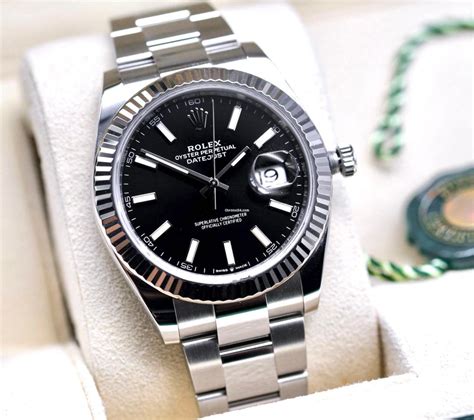 rolex datejust black dial oyster|2022 Rolex Datejust 41mm.